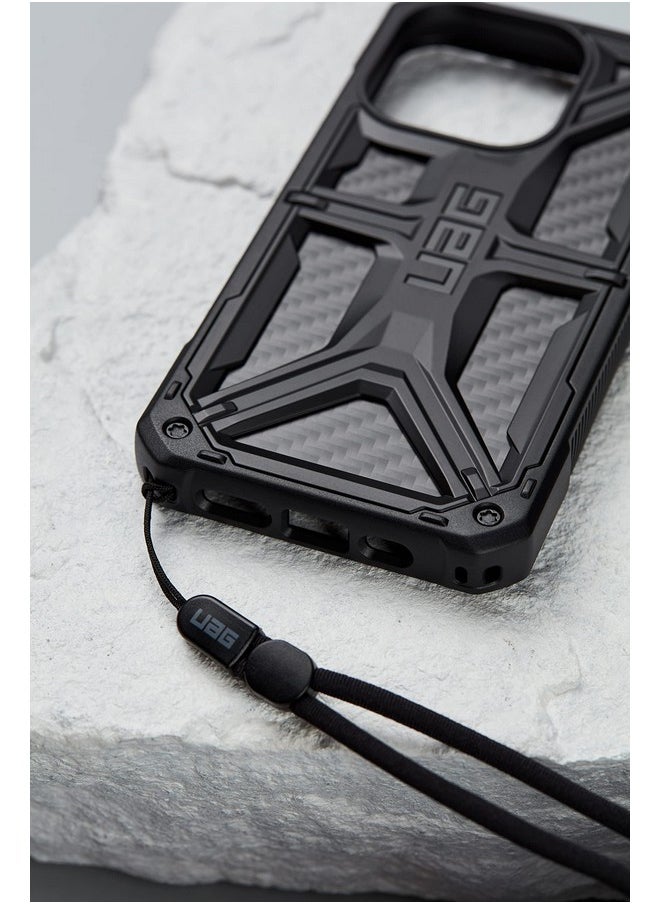 Urban Armor Gear TPU+PC iPhone 14 Pro Max Case,Monarch Rugged Lightweight Premium Protective Case/Cover Designed For iPhone 14 Pro Max(6.7-Inch) Wireless Charging Compatible-Carbon Fiber, Black
