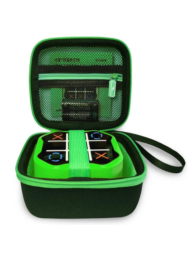 JCHPINE Hard Carrying Case for GiiKER Tic Tac Toe Bolt Game 3-in-1 Handheld Puzzle Game Console, Protective Storage Holder for GiiKER Tic Tac Toe Electronic Bolt Game Accessories (Only Case) (Green)