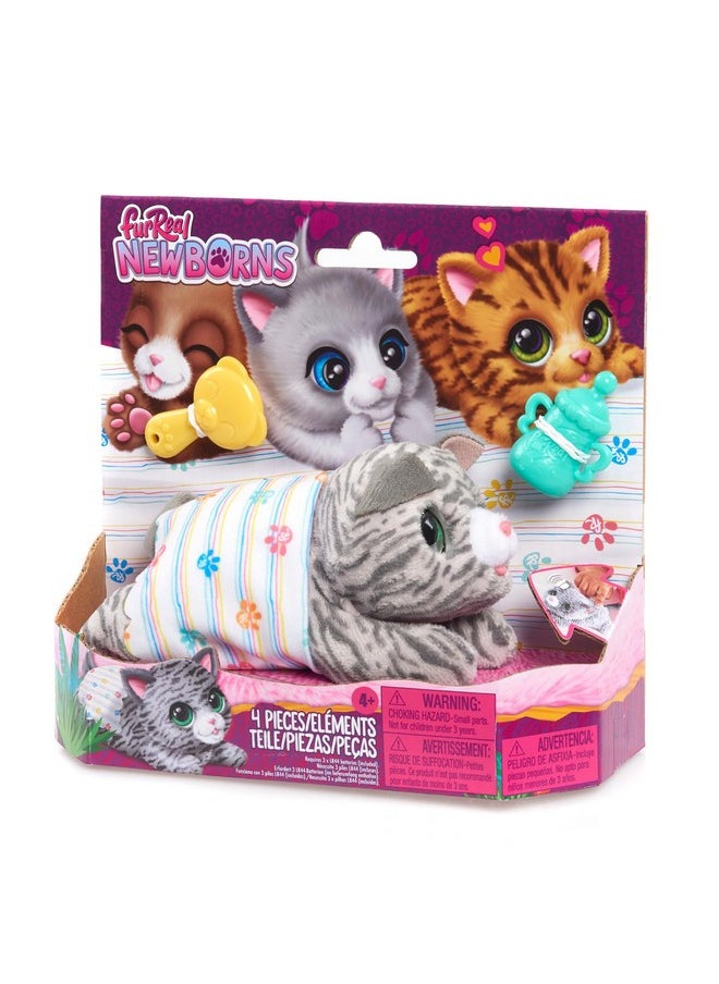 furReal Newborns Kitty Interactive Pet, Small Plush Stuffed Animal Cat with Sounds and Movement, Kids Toys for Ages 4 Up by Just Play