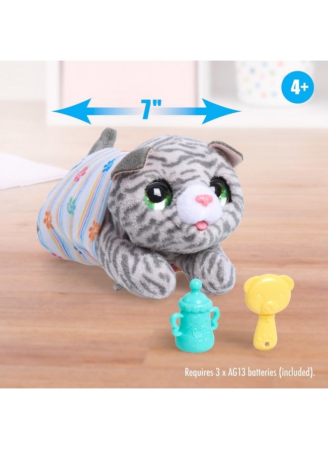 furReal Newborns Kitty Interactive Pet, Small Plush Stuffed Animal Cat with Sounds and Movement, Kids Toys for Ages 4 Up by Just Play