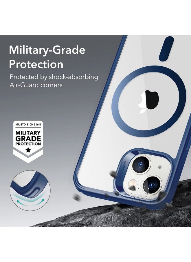ESR for iPhone 13/14 Cover, Compatible with MagSafe, Scratch-Resistant, Thin and Slim, Classic Shockproof Military-Grade Protection, TPU, Magnetic Back Case, Clear Blue