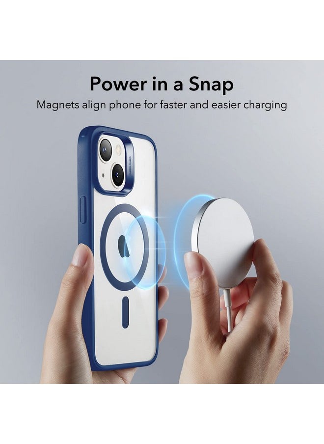 ESR for iPhone 13/14 Cover, Compatible with MagSafe, Scratch-Resistant, Thin and Slim, Classic Shockproof Military-Grade Protection, TPU, Magnetic Back Case, Clear Blue