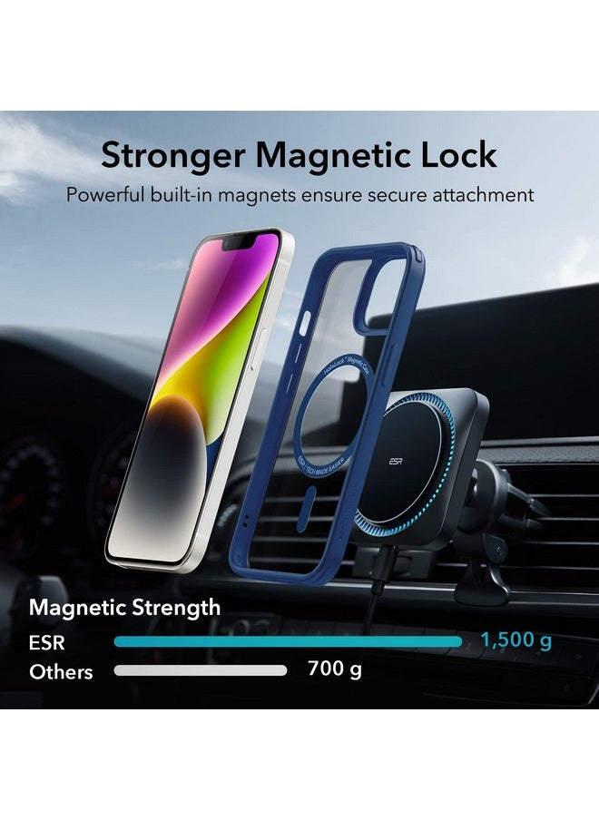 ESR for iPhone 13/14 Cover, Compatible with MagSafe, Scratch-Resistant, Thin and Slim, Classic Shockproof Military-Grade Protection, TPU, Magnetic Back Case, Clear Blue