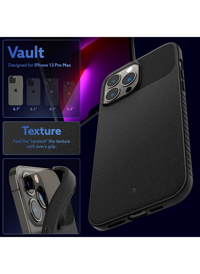 CASEOLOGY by Spigen Vault Back Cover Case for iPhone 13 Pro Max (Thermoplastic Polyurethane | Matte Black | Modern)
