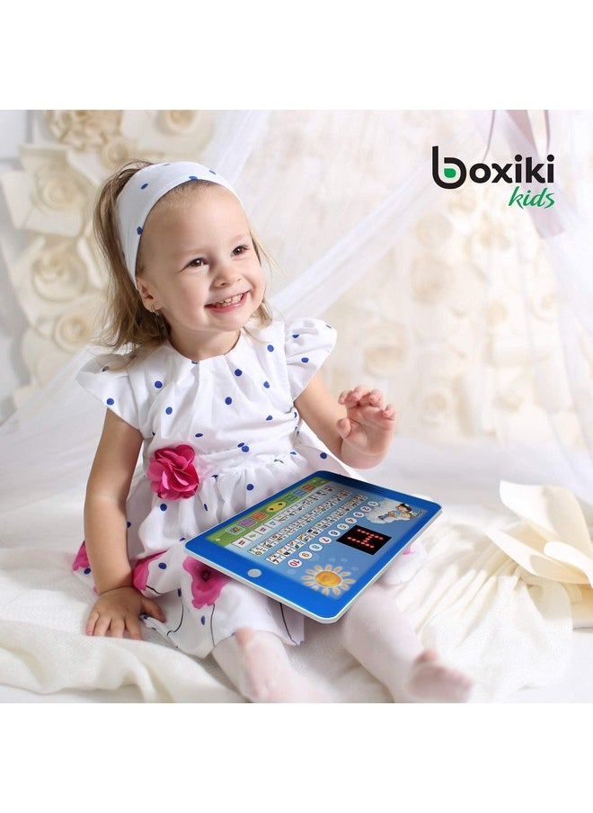 Boxiki kids Spanish-English Learning Bilingual Tablet Educational Toy with LED Screen Display. Learn Spanish and English with ABC Games and Spelling. Kids Love Our Interactive Educational Toys