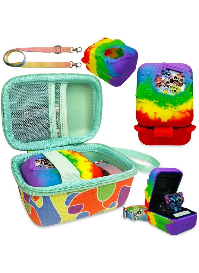 Hard Carrying Case and Silicone Cover for Bitzee Disney Interactive Toy Digital Pet Case, Accessories for Bitzee Disney Virtual Electronic Pets (Multicolor, Case for Bitzee Disney Pet)