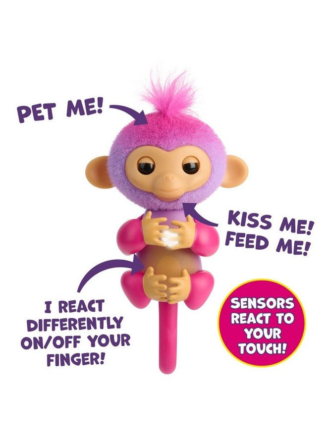 Fingerlings 2023 NEW Interactive Baby Monkey Reacts to Touch - 70+ Sounds & Reactions - Charli (Purple)