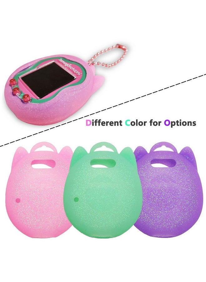 JCHPINE Silicone Case Replacement for Tamagotchi Uni, Screen Protector for Tamagotchi Uni Band Pet Accessories(Silicone Case and Screen Film) (Pink Case)