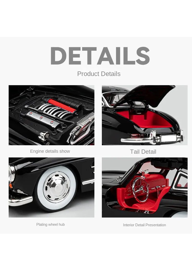 1:24 Scale Diecast  Model car with Realistic Simulation Engine Sounds and Illuminated Vehicle Lights, Functional Pullback Motor, Hinged Openable Doors Revealing Interior Details - A Highly Detailed Replica for Collectors and Enthusiasts