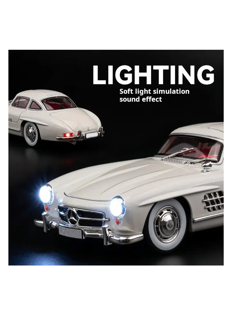 1:24 Scale Diecast  Model car with Realistic Simulation Engine Sounds and Illuminated Vehicle Lights, Functional Pullback Motor, Hinged Openable Doors Revealing Interior Details - A Highly Detailed Replica for Collectors and Enthusiasts