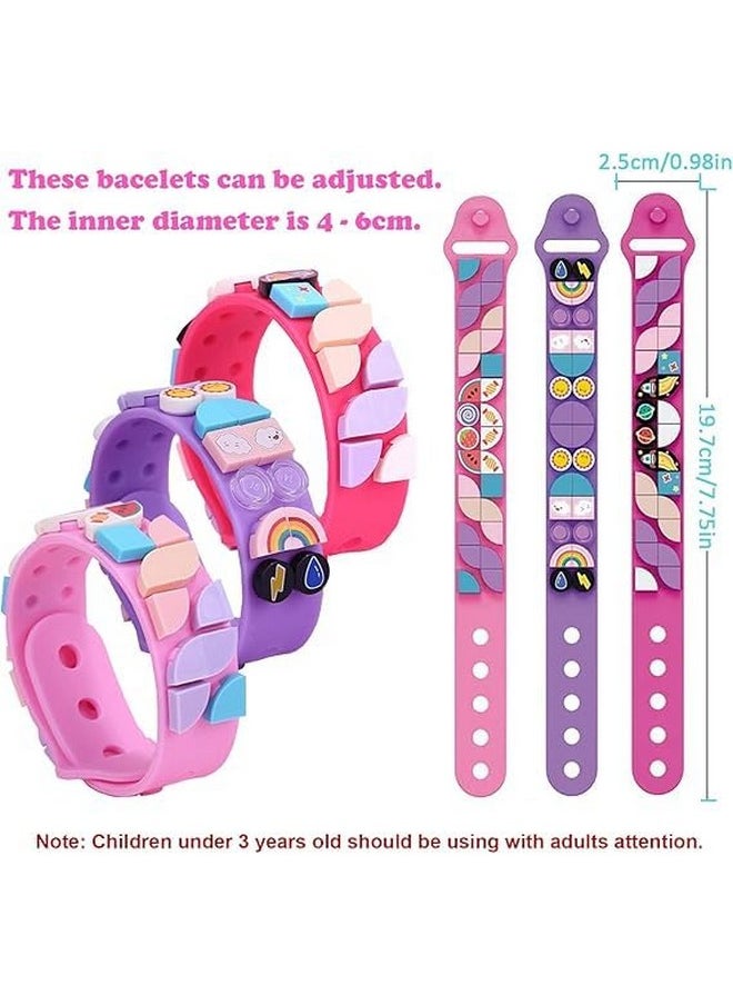 PLUSPOINT 3Pack DIY DOTS Bracelet for Girls Kids Jewellery Craft Creative Bracelet Making Kit with Beads, Dots Construction Toys Kit Cool DIY Wrist band Set Personalised Friendship Bracelet For Birthday Gifts