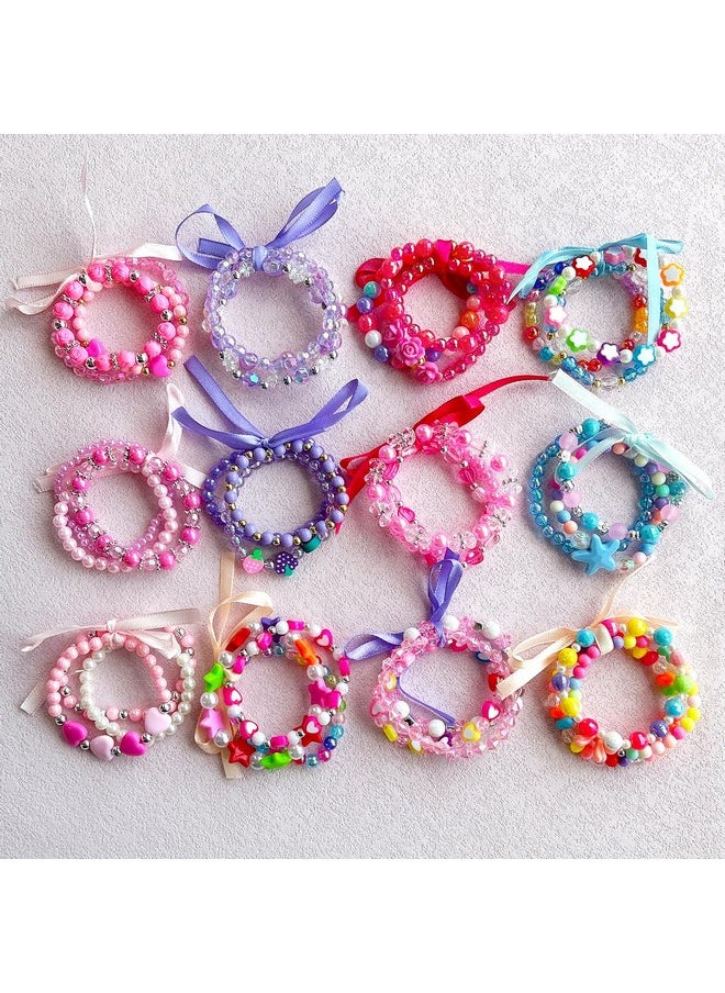 Elesa Miracle 36pc Little Girl Teens Kids Beaded Bracelet Value Set Kids Girl Party Favor Pretend Play Bracelet