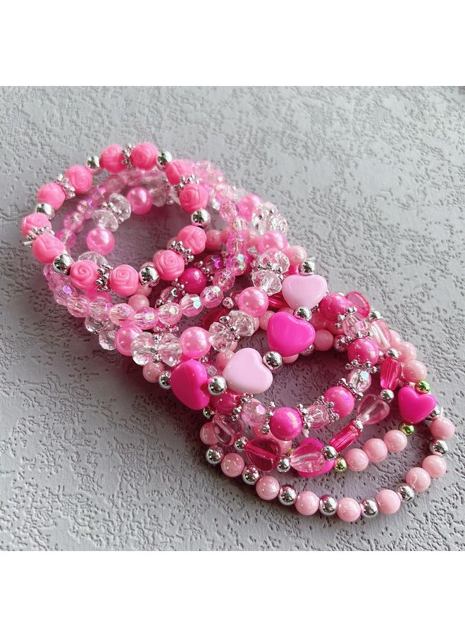 Elesa Miracle 36pc Little Girl Teens Kids Beaded Bracelet Value Set Kids Girl Party Favor Pretend Play Bracelet