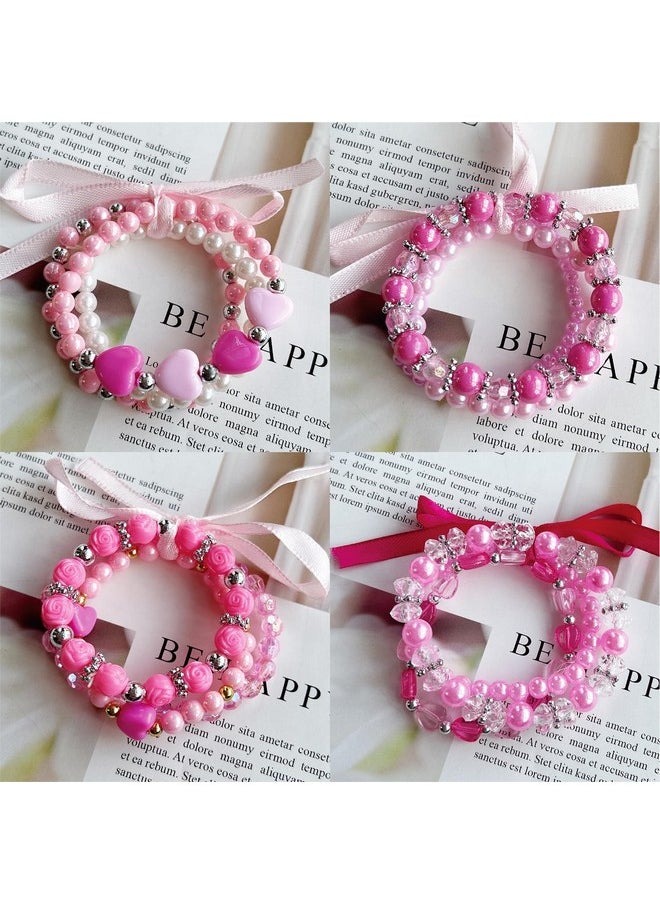 Elesa Miracle 36pc Little Girl Teens Kids Beaded Bracelet Value Set Kids Girl Party Favor Pretend Play Bracelet