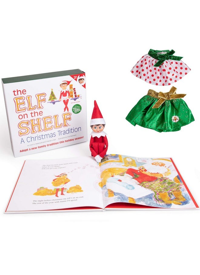 The Elf on the Shelf Girl Elf Gift Set with Party Dress Set (2 Pack) - Girl Character & Themed Storybook with Festive Holiday Dresses: Dress Your Elf Girl Scout Up for Your Christmas Party