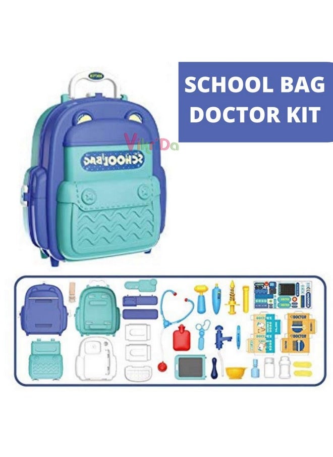 VikriDA 2020 Pretend Play Baby & Toddler Doctor Set for Kids Medical kit Toys for Boys & Girls (Set of 31 pcs)-Blue