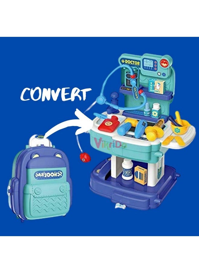 VikriDA 2020 Pretend Play Baby & Toddler Doctor Set for Kids Medical kit Toys for Boys & Girls (Set of 31 pcs)-Blue