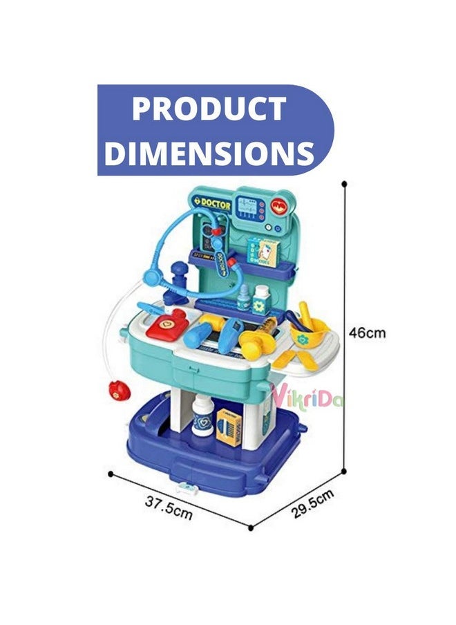 VikriDA 2020 Pretend Play Baby & Toddler Doctor Set for Kids Medical kit Toys for Boys & Girls (Set of 31 pcs)-Blue