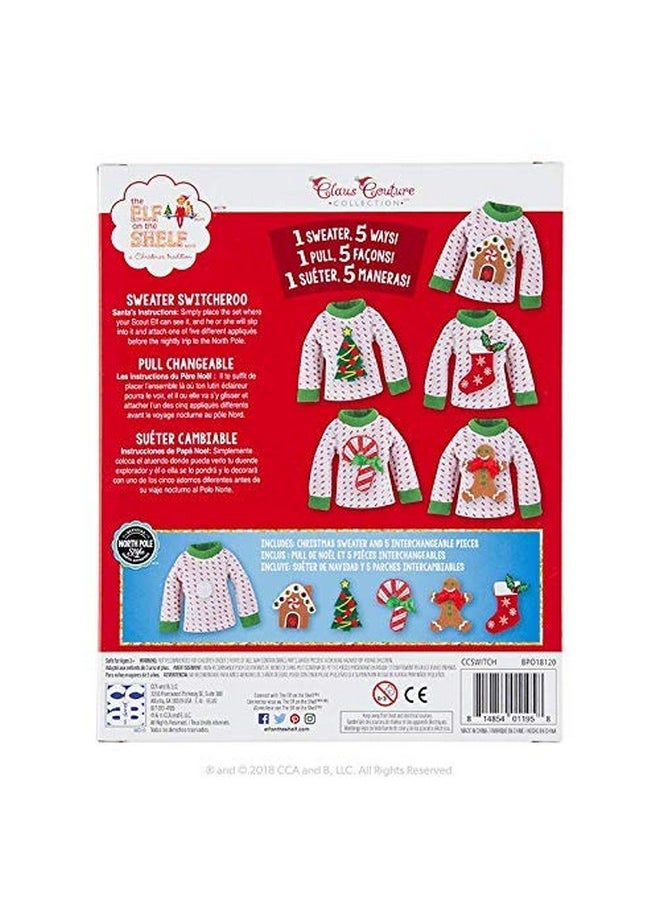 The Elf on The Shelf Sweater Value Set - Boy / Girl Set w 5 Different Velcro X-Mas Accessories - Change Your Elves Clothing Daily with 5 Outfits in One! Have Fun w Your Ugly Christmas Sweater Party