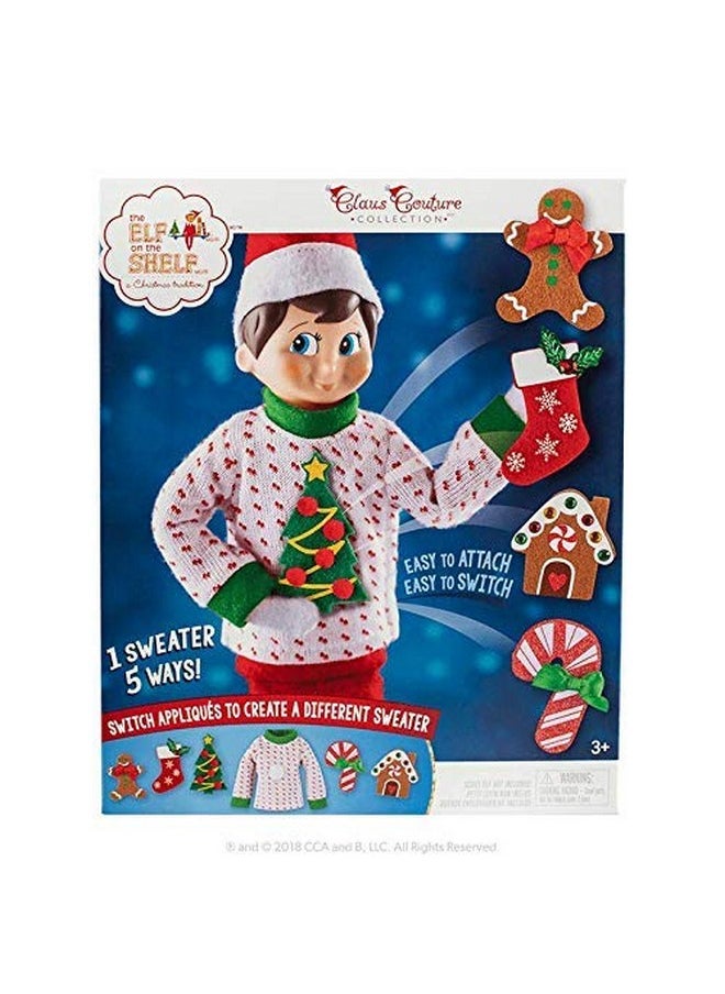 The Elf on The Shelf Sweater Value Set - Boy / Girl Set w 5 Different Velcro X-Mas Accessories - Change Your Elves Clothing Daily with 5 Outfits in One! Have Fun w Your Ugly Christmas Sweater Party