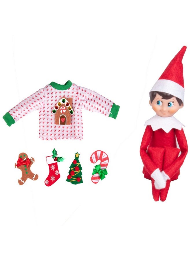 The Elf on The Shelf Sweater Value Set - Boy / Girl Set w 5 Different Velcro X-Mas Accessories - Change Your Elves Clothing Daily with 5 Outfits in One! Have Fun w Your Ugly Christmas Sweater Party