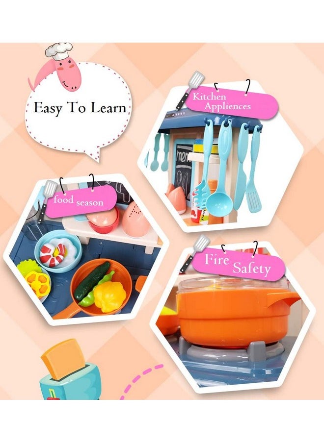 VBE® Plastic Electronic Kitchen Activity 36 Pcs Toy Kitchen Sets, Simulated Spray Kitchen Toys, Kids Kitchen Pretend Play Set - Multicolor