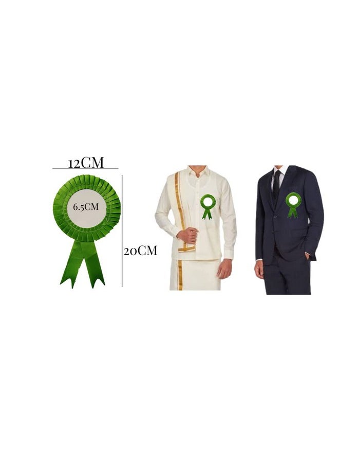 Satin Badge for Event,Party, and Conference (Pack of 20) (Green)