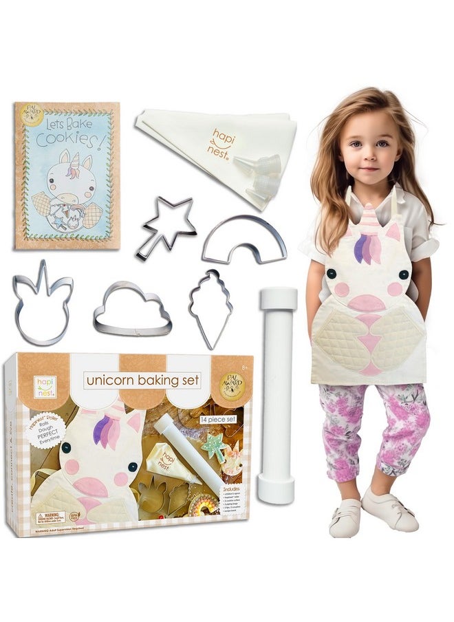 Hapinest Unicorn Cookies Baking Toy Set for Kids - Creative Pretend Play Kit with Molds, Tools, and Decorations - Fun Activity Gift for Boys and Girls, Ages 4 5 6 7 8 Years Old