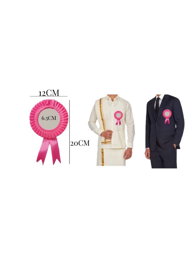 Satin Badge for Event,Party, and Conference (Pack of 20) (Baby Pink)