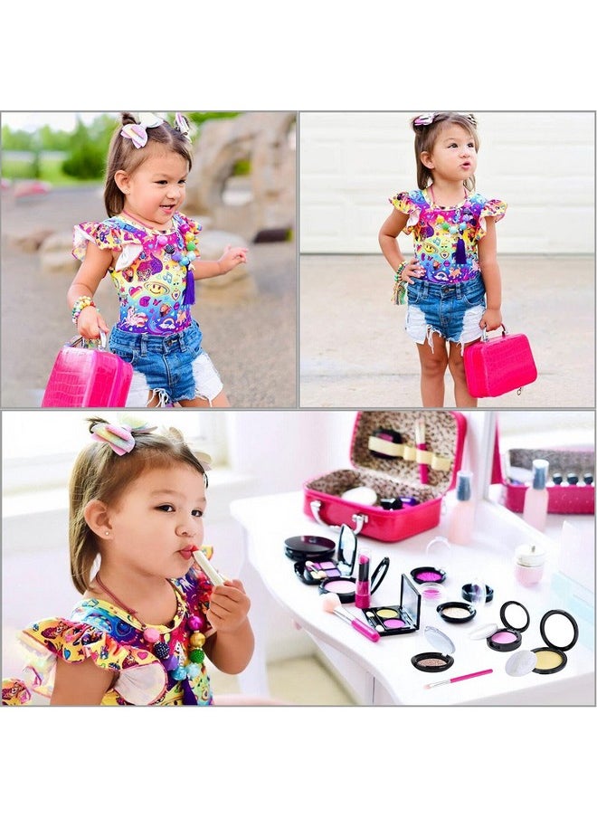Tepsmigo Pretend Makeup Kit for Girls, Kids Pretend Play Makeup Set - with Cosmetic Bag for Birthday Christmas, Toy Makeup Set for Toddler, Little Girls Age 3+(Not Real Makeup)