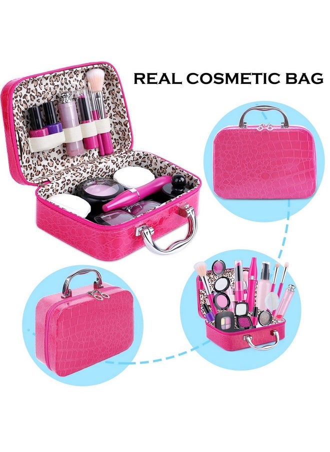 Tepsmigo Pretend Makeup Kit for Girls, Kids Pretend Play Makeup Set - with Cosmetic Bag for Birthday Christmas, Toy Makeup Set for Toddler, Little Girls Age 3+(Not Real Makeup)