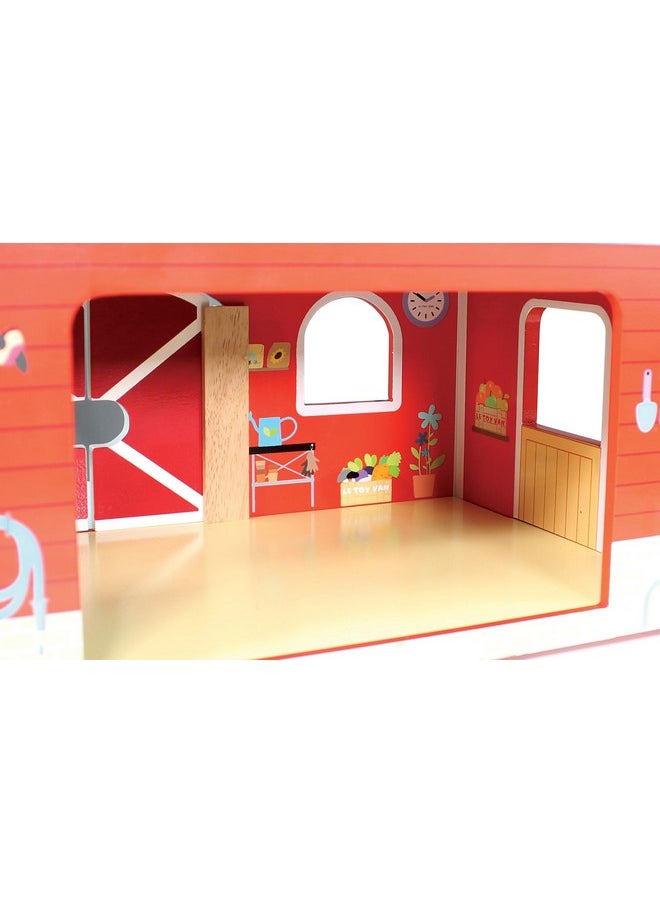 Le Toy Van - Educational Wooden Toy Colourful Wooden Red Barn | Great Interactive Role Play Gifts for A Boy Or Girl - 3+ Years