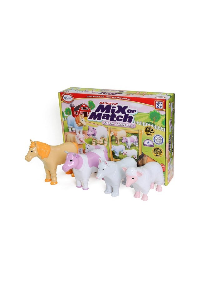 POPULAR PLAYTHINGS Magnetic Mix or Match Farm Animals, Pastel