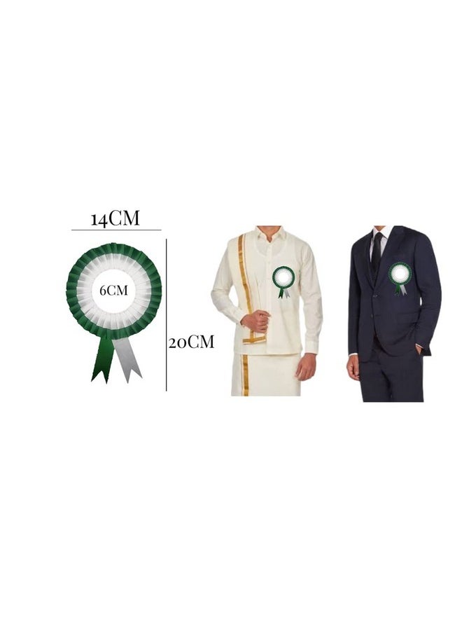 NEXGEN Trends Double Line - Satin Badge for Event,Party, and Conference (Pack of 20) (Dark Green-White)