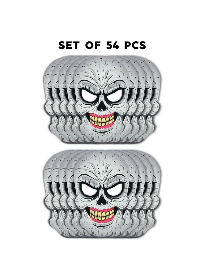 Festiko® Halloween Theme Face Masks (54 Pcs), Halloween Theme Party Supplies, Return Gifts for Kids, Halloween Theme Party Items,Scal Face Masks for Kids