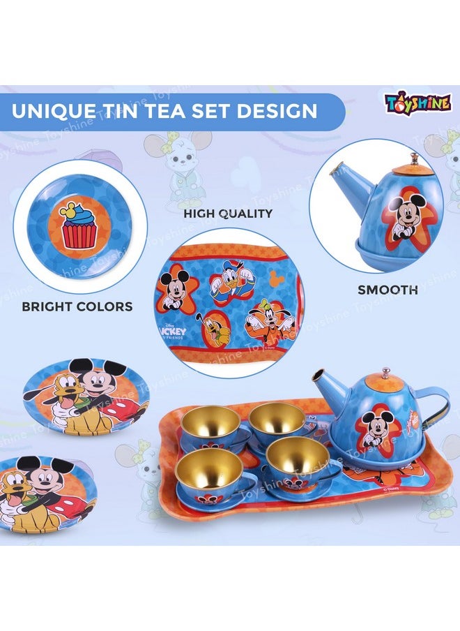 Toyshine 14 Pcs Stainless Steel Kitchen Set Tea Party Pretend Play Fun Learning Playset Toy for Kids 3+, Model D
