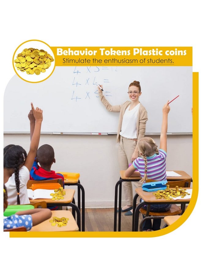 Hanaive 800 Pcs Plastic Pirate Coins Gold Treasure Coins Spanish Doubloon Fake St. Patricks Toy Coin for Kids Board Games Pirate Party Cosplay Teachers Classroom Reward (Gold, Classic)
