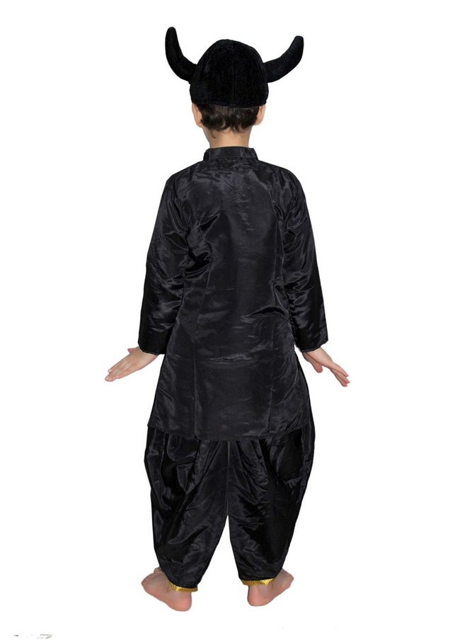 Kaku Fancy Dresses Rakshas Costume Of Mythological Character -Black, 3-4 Years, For Boys