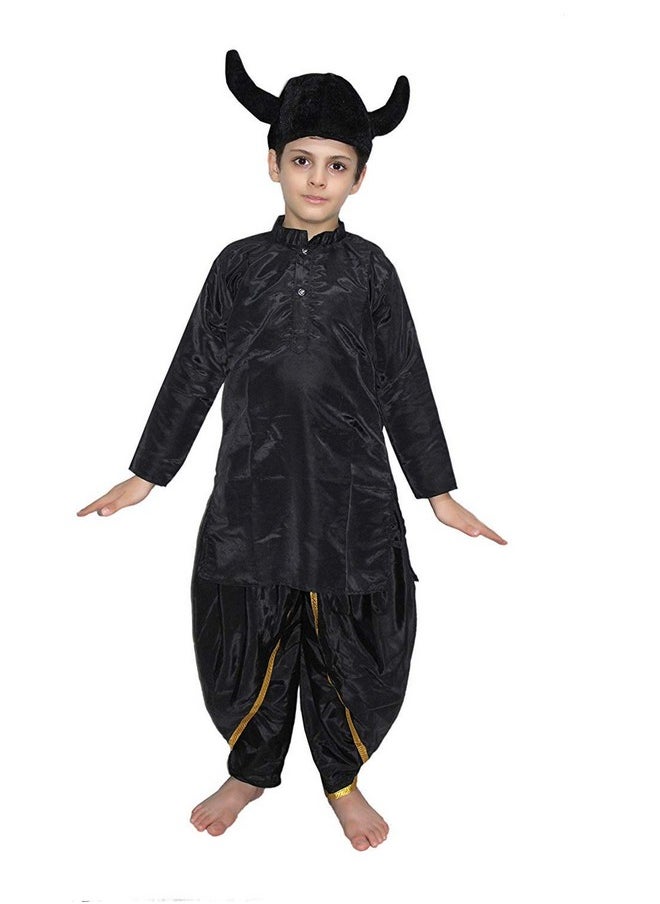 Kaku Fancy Dresses Rakshas Costume Of Mythological Character -Black, 3-4 Years, For Boys