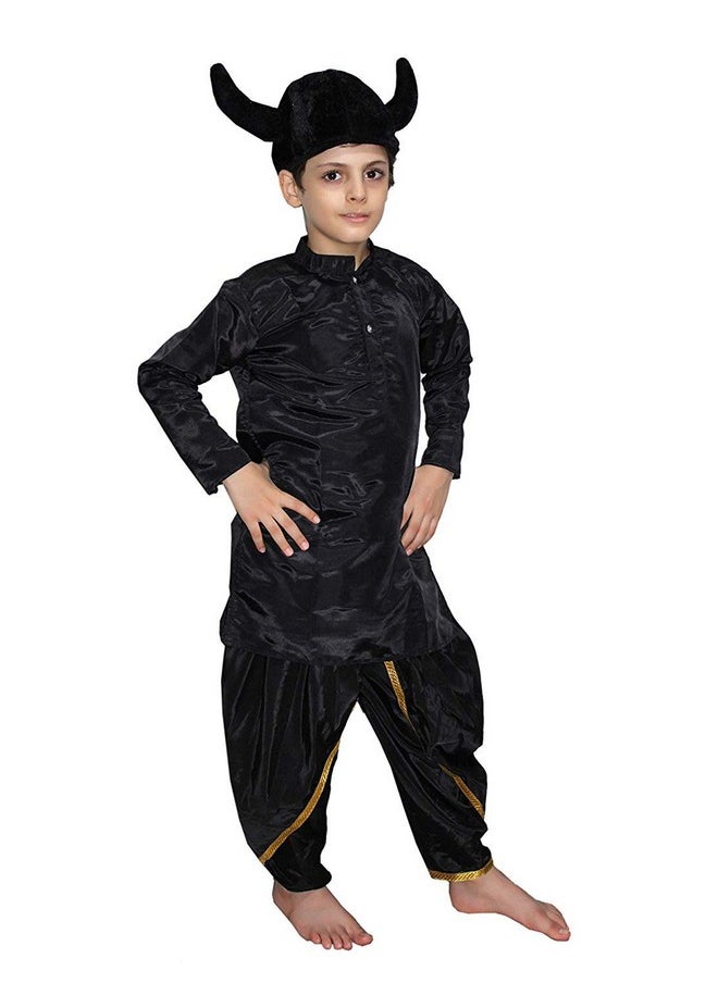 Kaku Fancy Dresses Rakshas Costume Of Mythological Character -Black, 3-4 Years, For Boys