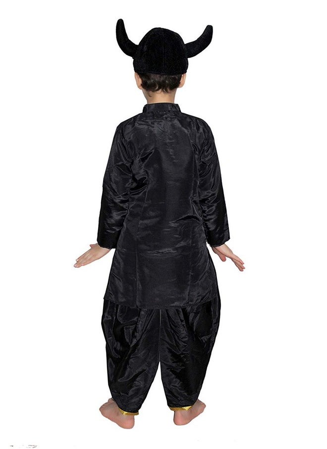 Kaku Fancy Dresses Rakshas Costume Of Mythological Character -Black, 3-4 Years, For Boys