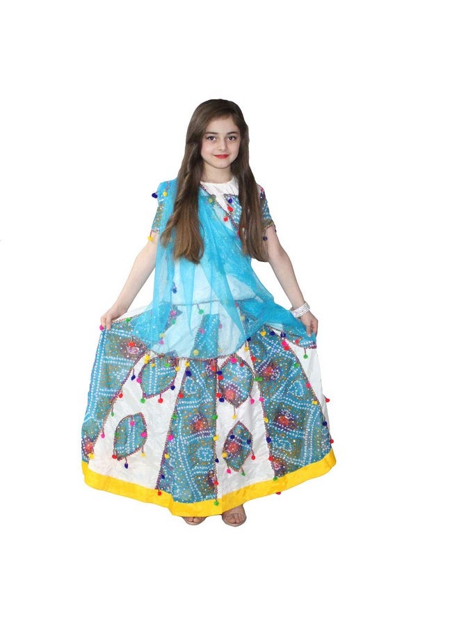 Kaku Fancy Dresses Polyester Indian State Gujrati Dance Costume For Kids Navratri/Garba Dance Costume For Girls - Red, 14-17 Years