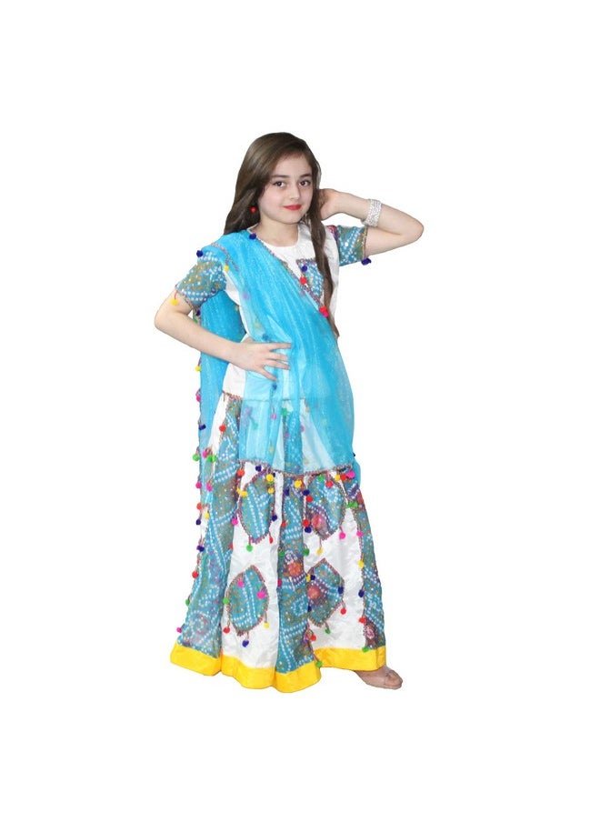 Kaku Fancy Dresses Polyester Indian State Gujrati Dance Costume For Kids Navratri/Garba Dance Costume For Girls - Red, 14-17 Years