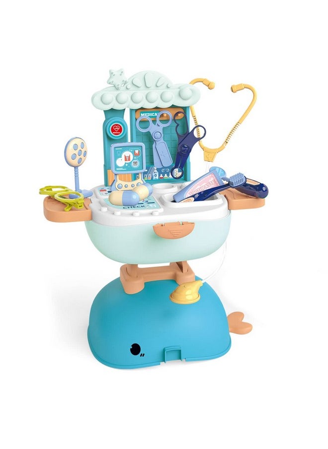Webby 3 in 1 Doctor Set for Kids Role Play Medical Desk Set, Foldable Backpack, School Bag, Pretend Play Toy (26 Pcs)