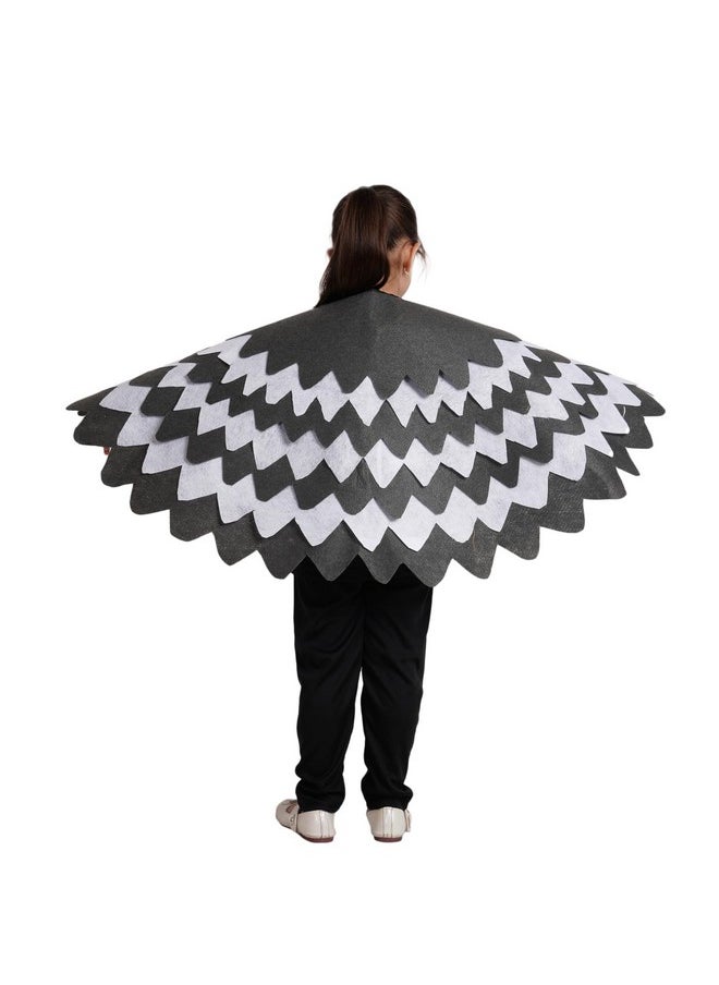 Kaku Fancy Dresses Polyester Black Crow Bird Wing Fancy Dress Accessory for Kids - Multicolor, Freesize