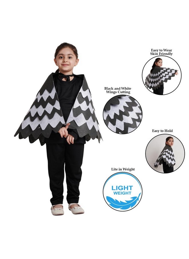 Kaku Fancy Dresses Polyester Black Crow Bird Wing Fancy Dress Accessory for Kids - Multicolor, Freesize