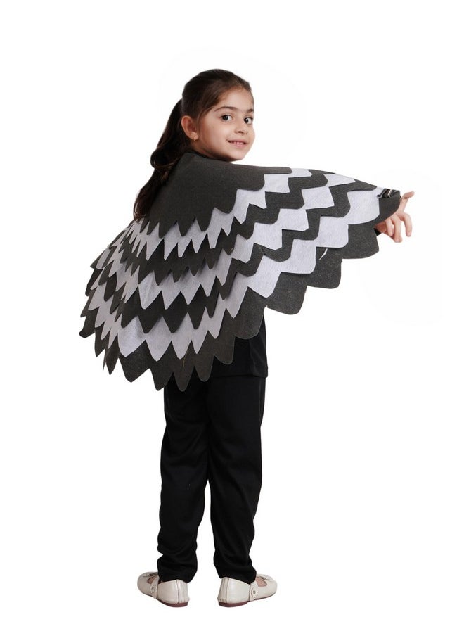 Kaku Fancy Dresses Polyester Black Crow Bird Wing Fancy Dress Accessory for Kids - Multicolor, Freesize