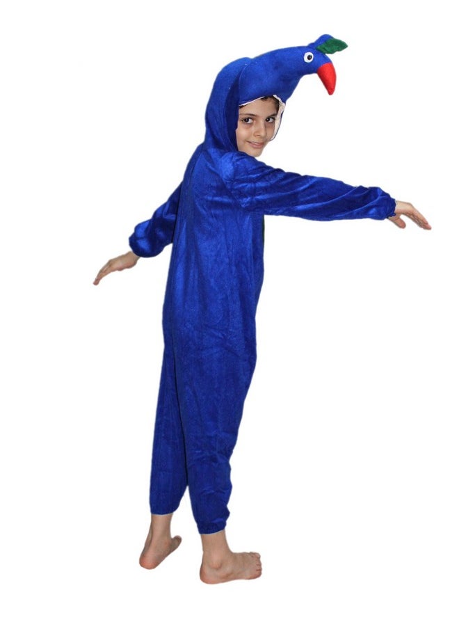 Kaku Fancy Dresses Polyester Peacock National Bird Costume -Multicolour, 7-8 Years, For Boys & Girls