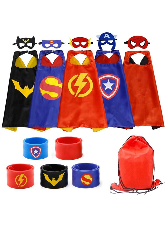 RioRand Kids Superhero Capes Set Toys for Boys Girls Party Supplies Christmas Halloween Cosplay 5PCS