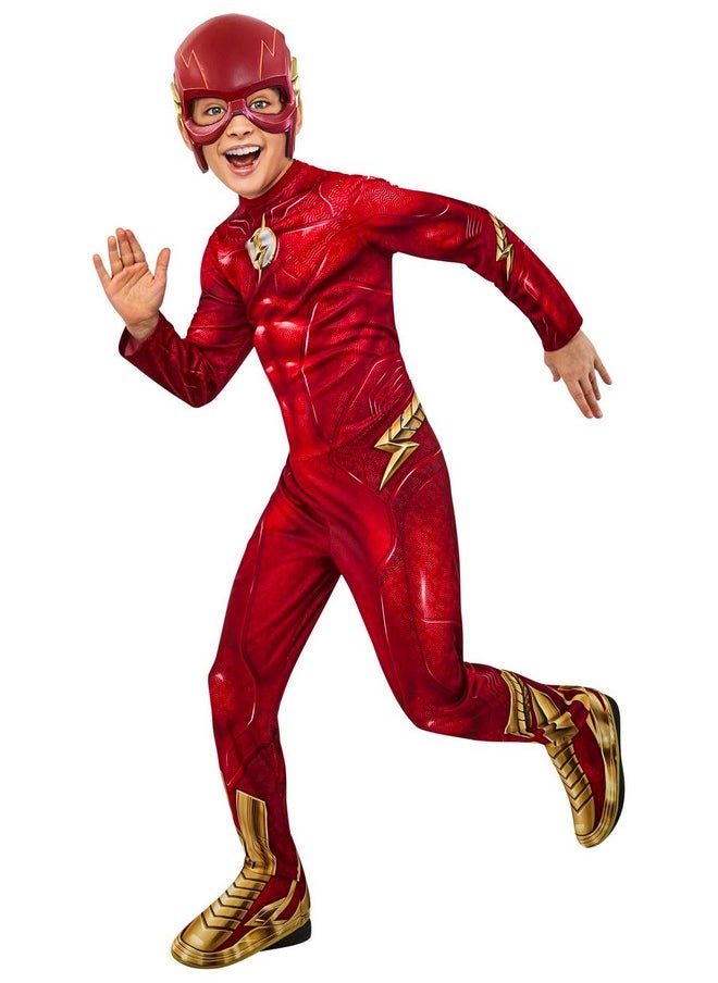 Rubies Boy's DC: The Flash Movie Costume Jumpsuit and Mask, As Shown, Small